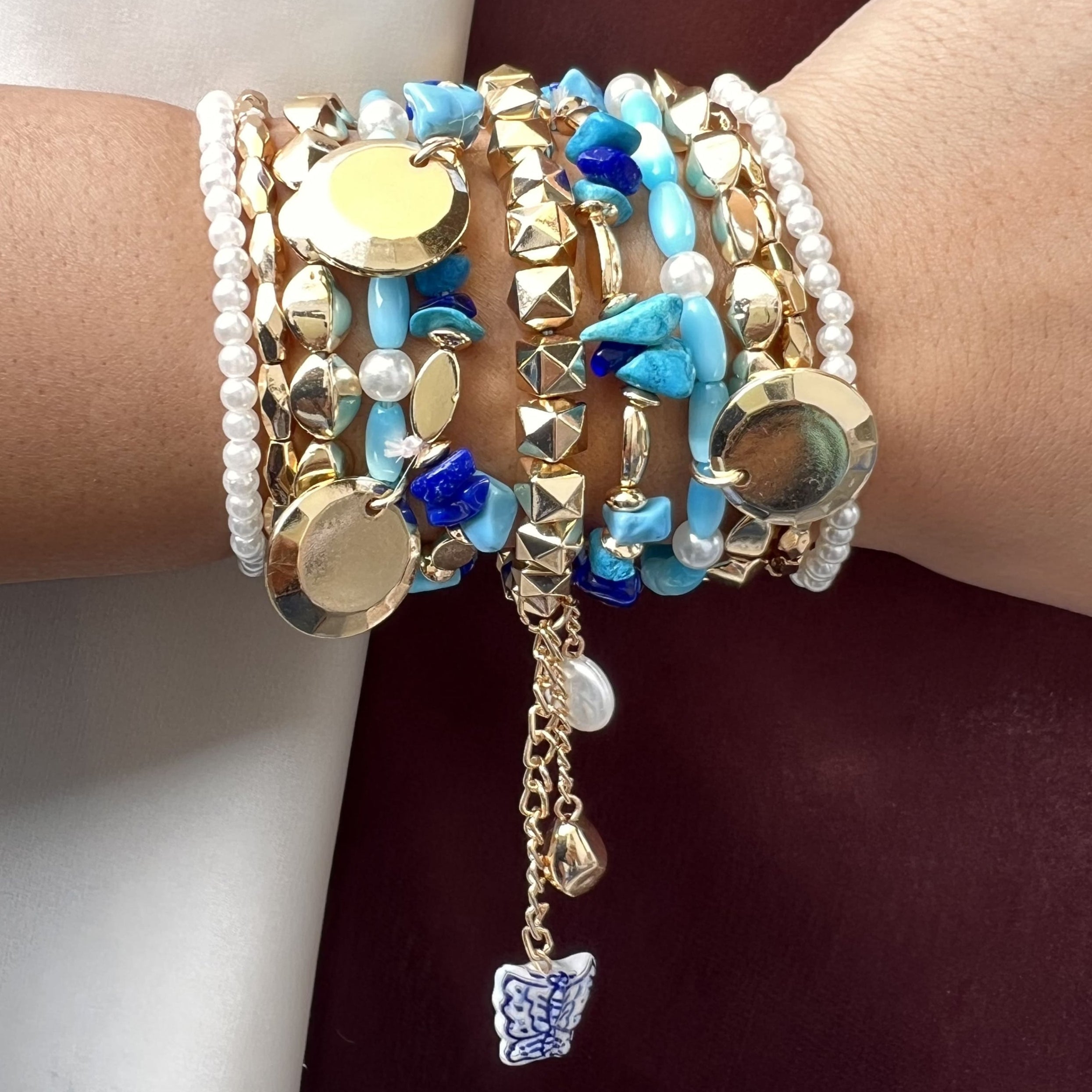 TFC Celestial Blue Gold Plated Bracelet (set of 11)