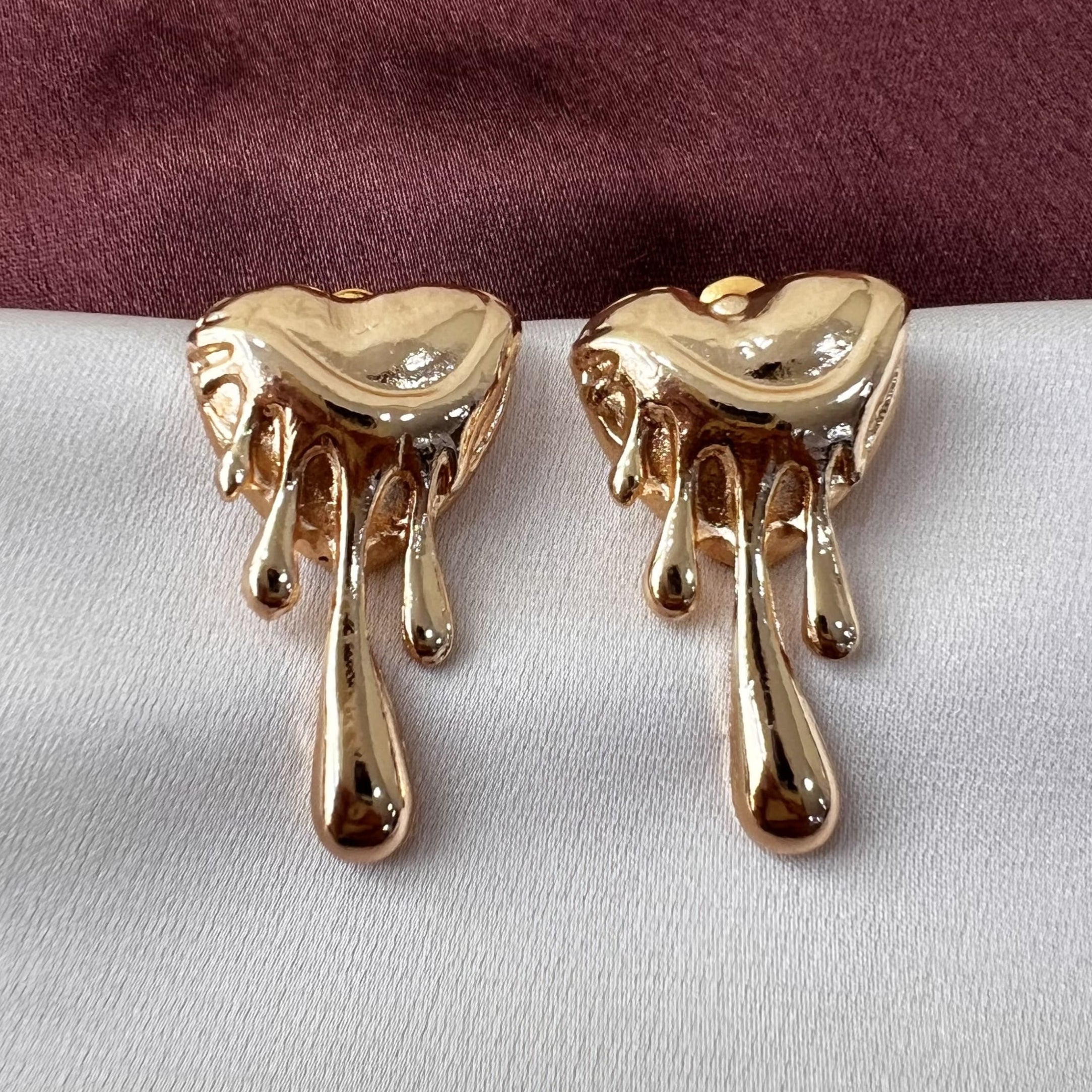TFC Melting Heart Gold Plated Stud Earrings