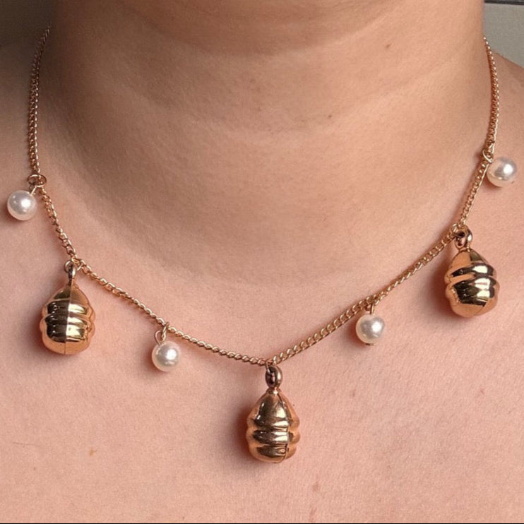 TFC Honey Comb Charm Gold Plated Necklace