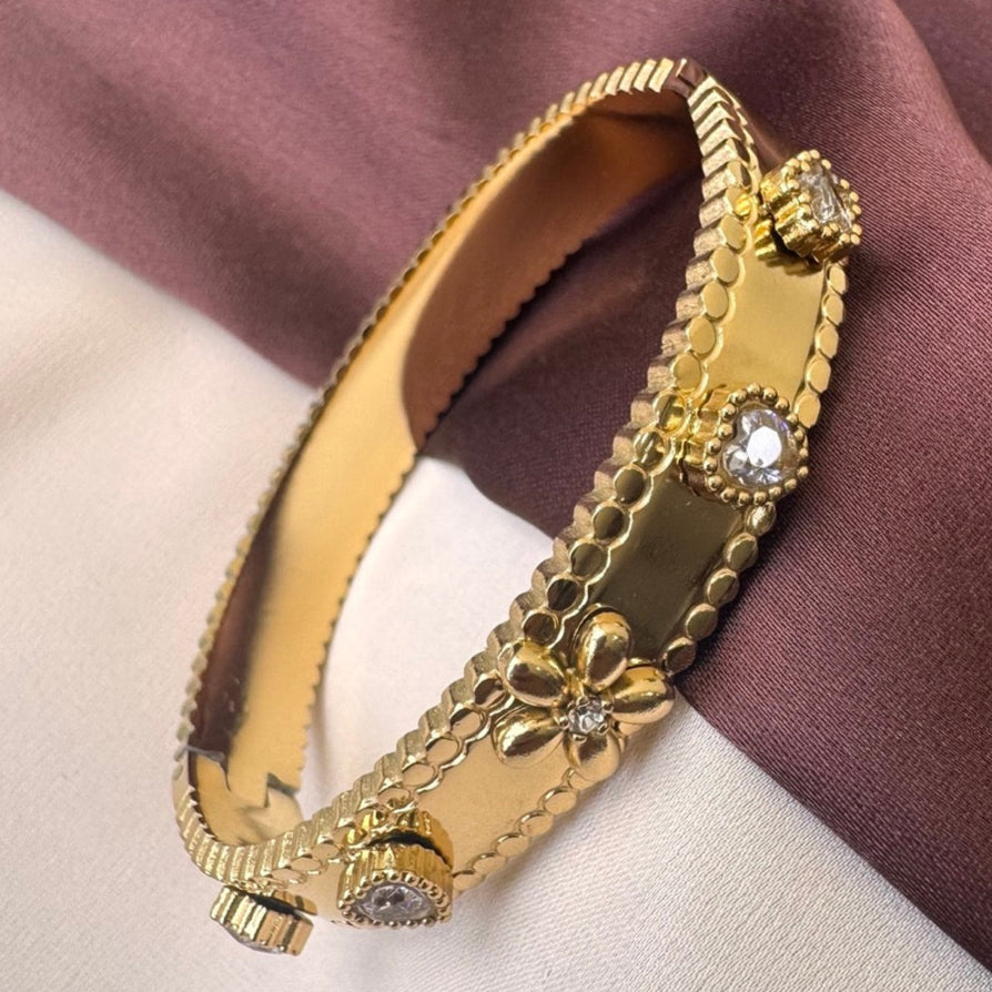 TFC Heart diamond Gold Plated Bracelet Bangle