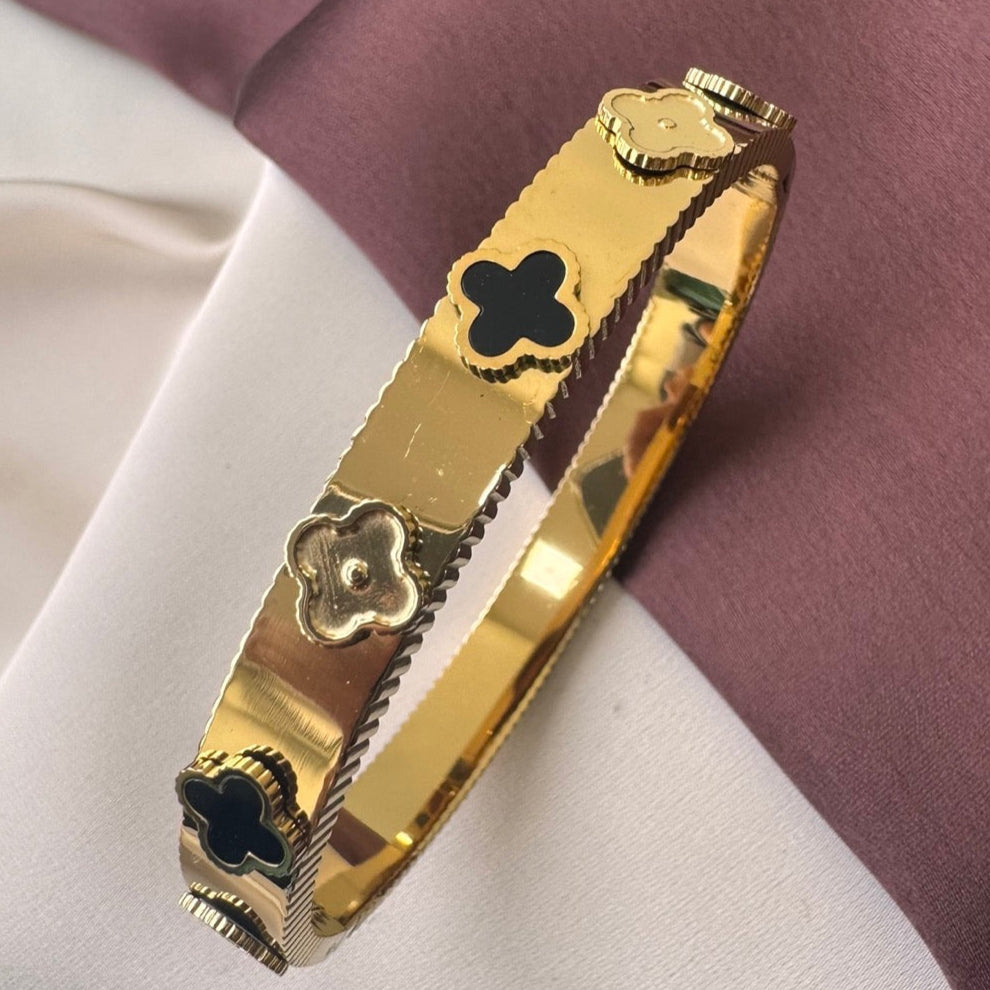 TFC Black Card Gold Plated Bracelet Bangle