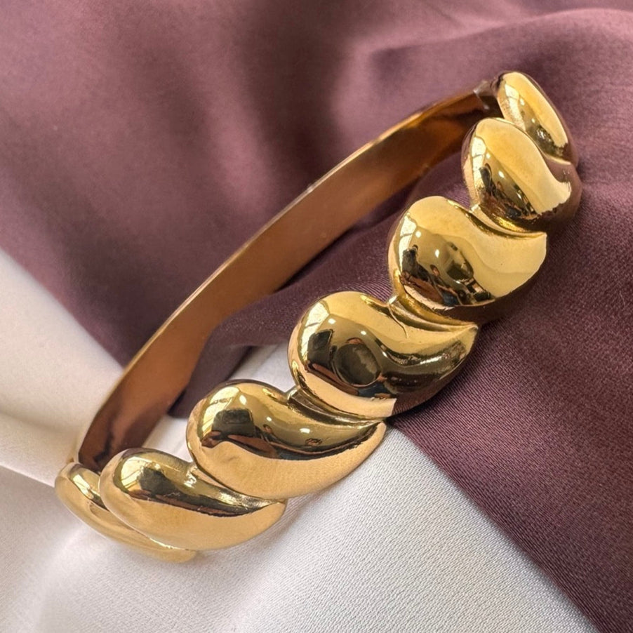TFC Bubble Drop Gold Plated Bracelet Bangle