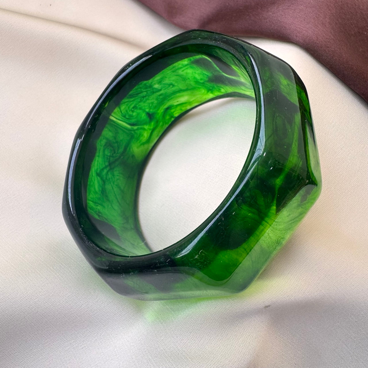 TFC Size 2.8 Green Sides Enamel Bangle