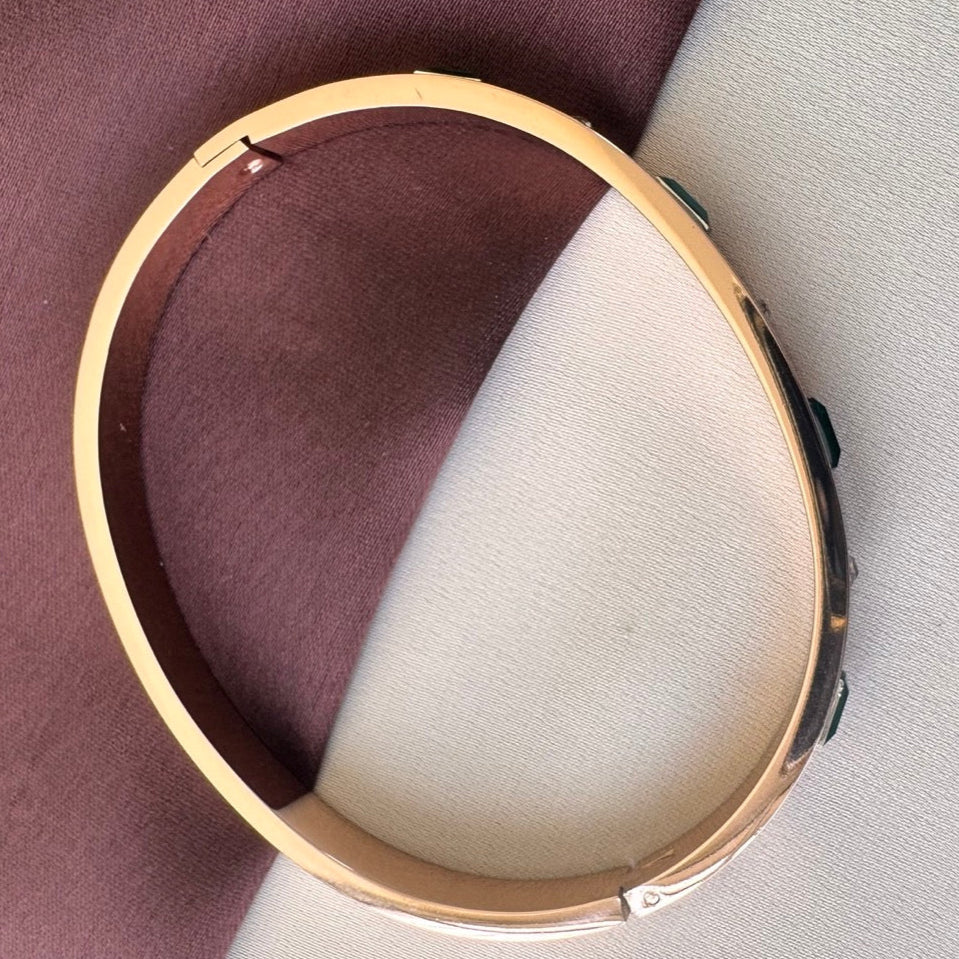 TFC Green Soft Green Gold Plated Bracelet Bangle