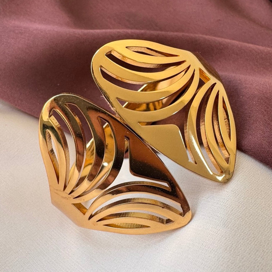 TFC Cross Line Gold Plated Bracelet Bangle (size 2-6)