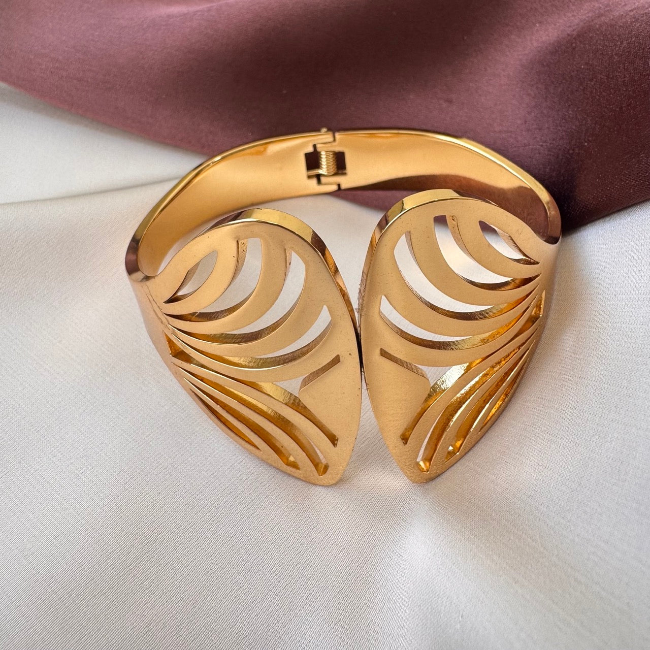 TFC Cross Line Gold Plated Bracelet Bangle (size 2-6)