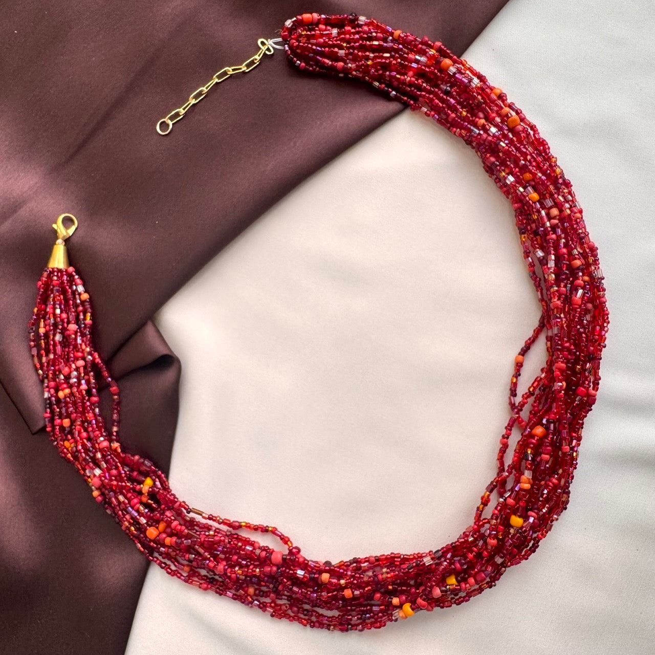 TFC Assorted Red Multi Layered Necklace