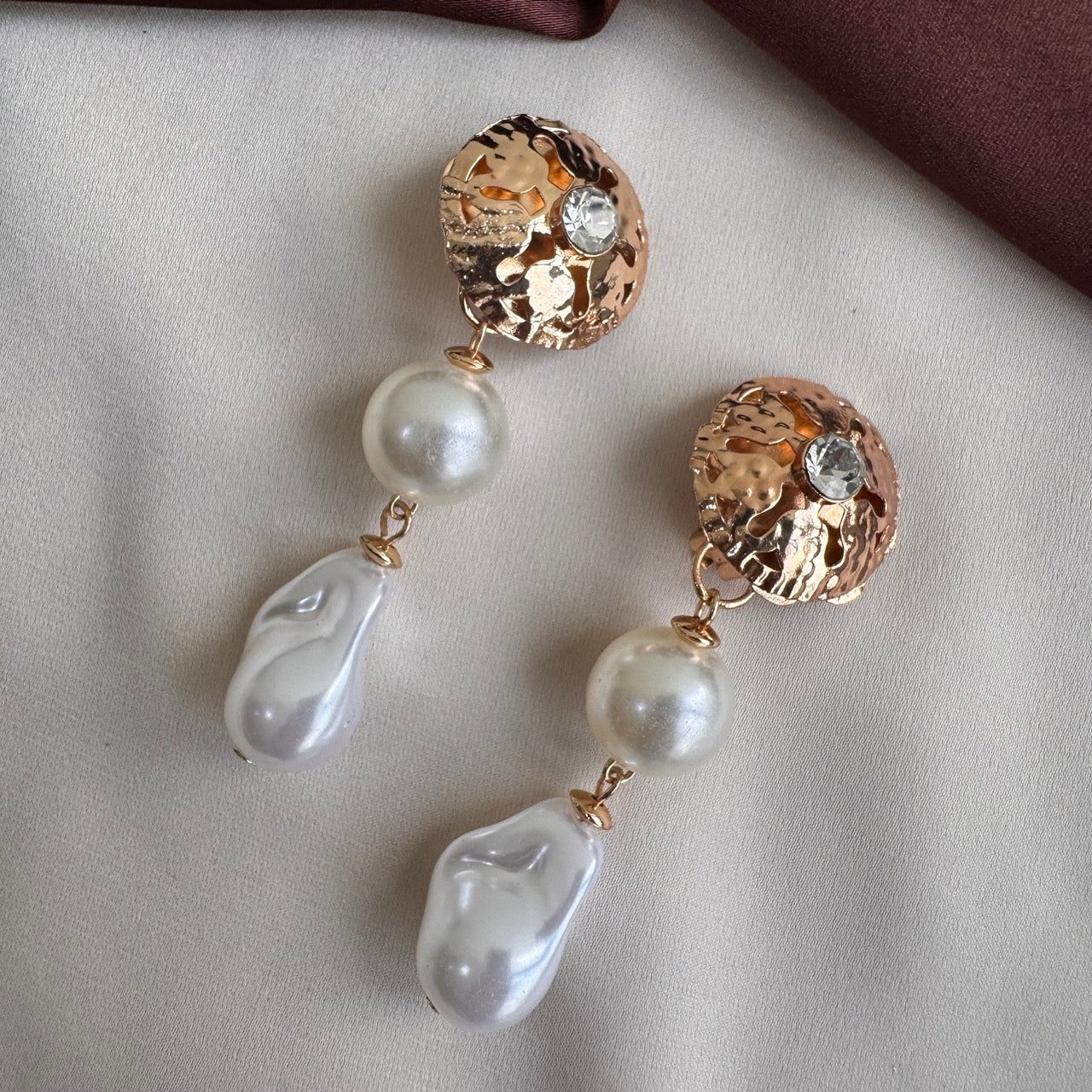 TFC Pearling Gold Plated Dangler Earrings