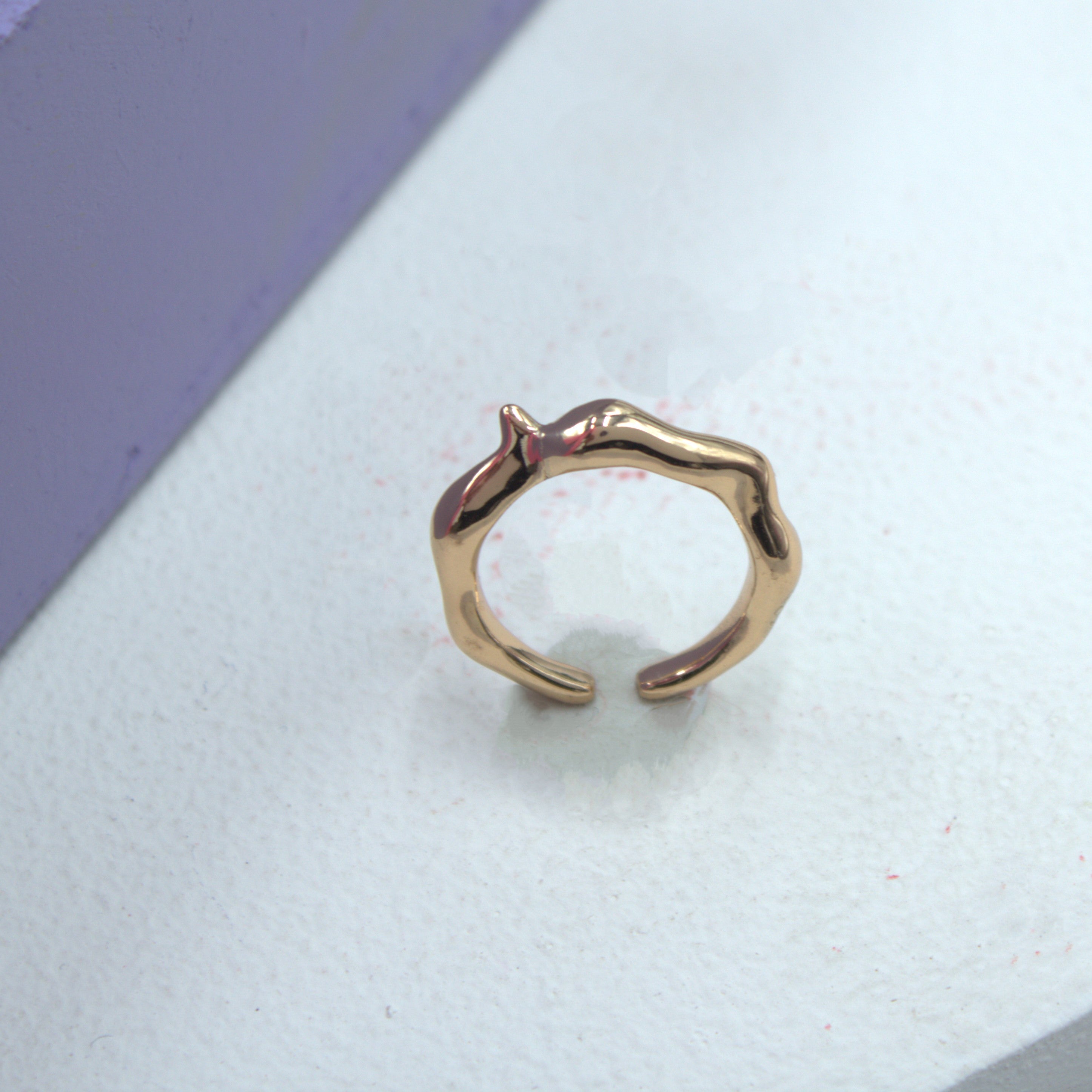 TFC Sleek Gold Plated Adjustable Ring