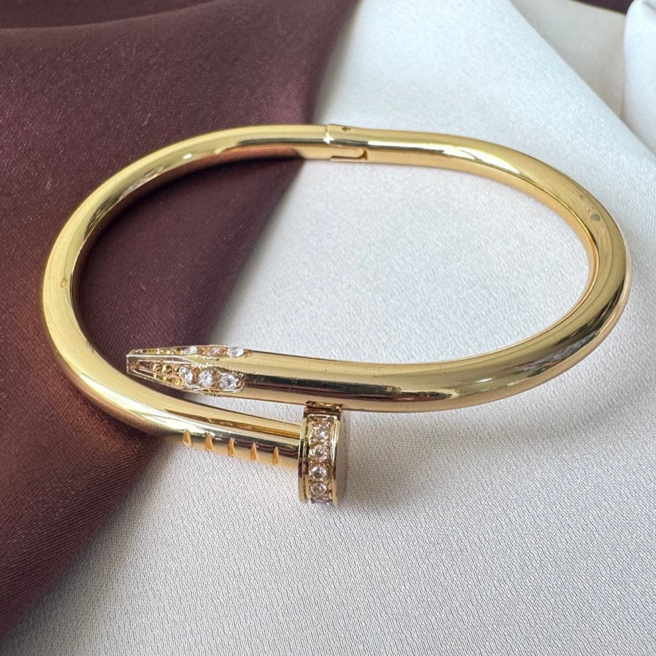 TFC Size 2.6 Royal Diamond Gold Plated Bracelet Bangle