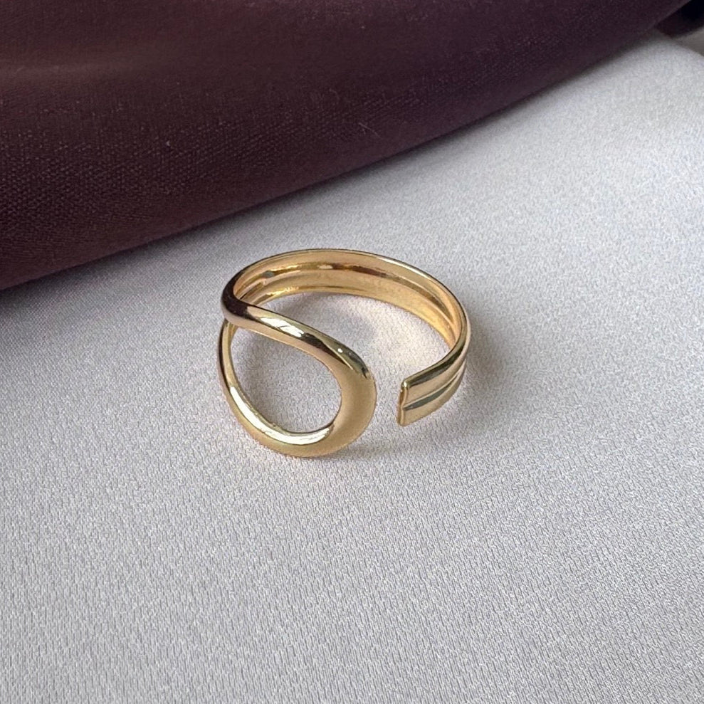 TFC Adjustable Simple Style Gold Plated Ring