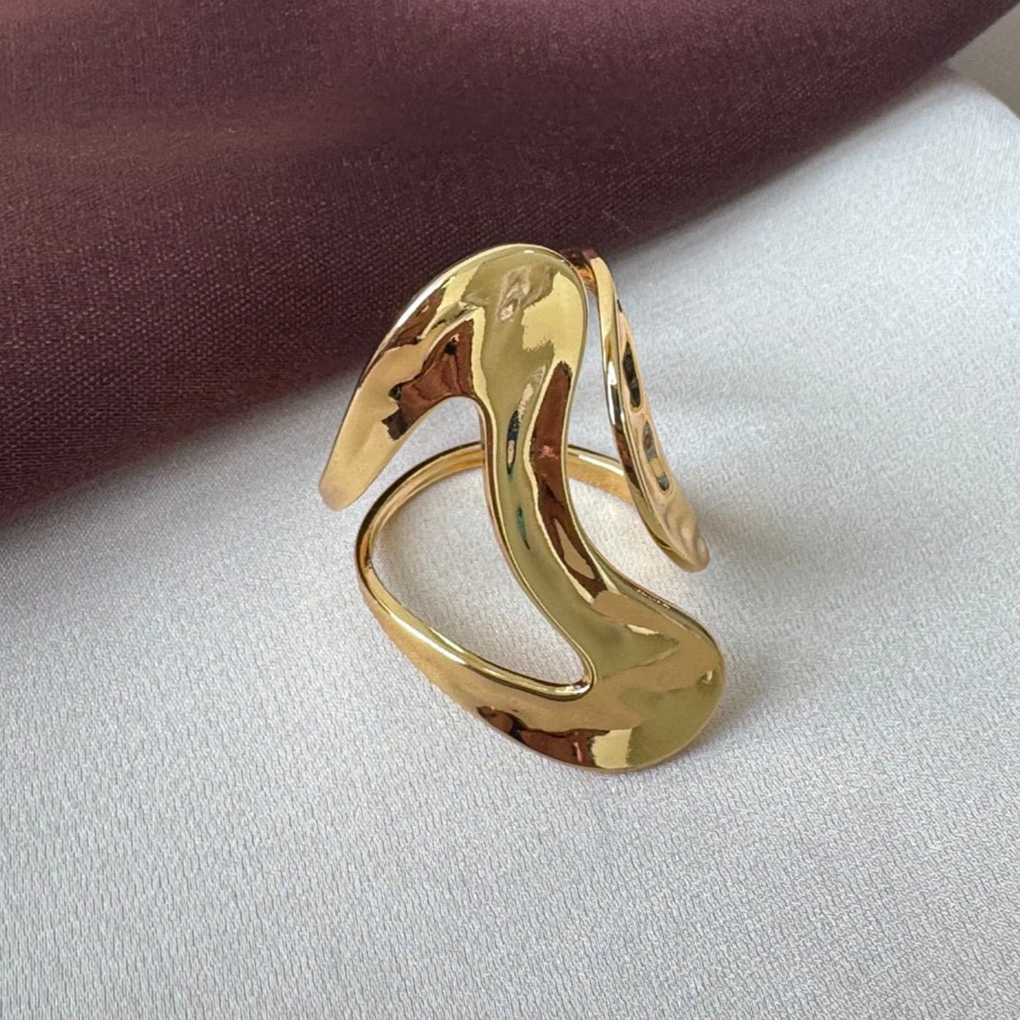TFC Adjustable Unique Gold Plated Ring