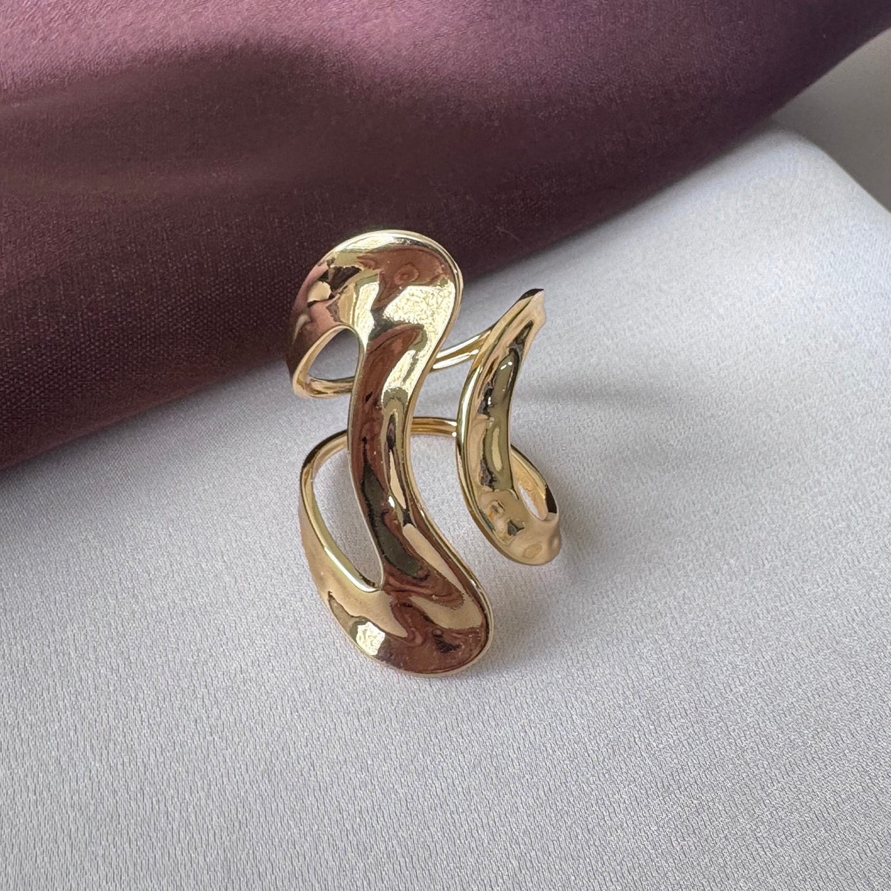 TFC Adjustable Unique Gold Plated Ring