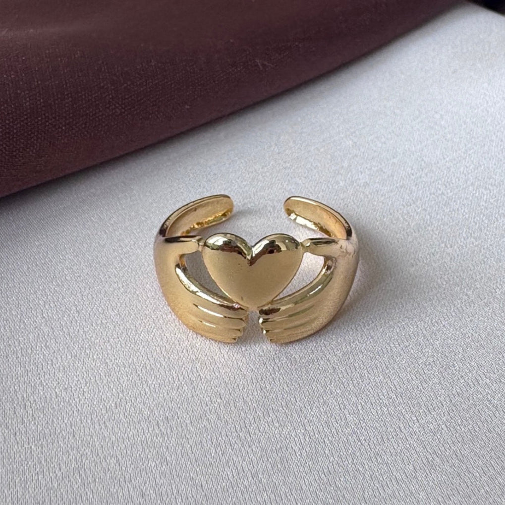 TFC Adjustable Love Heart Gold Plated Ring
