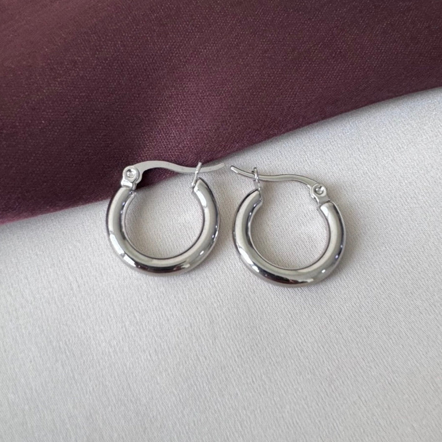 TFC Thin Loop Silver Plated Hoop Earrings