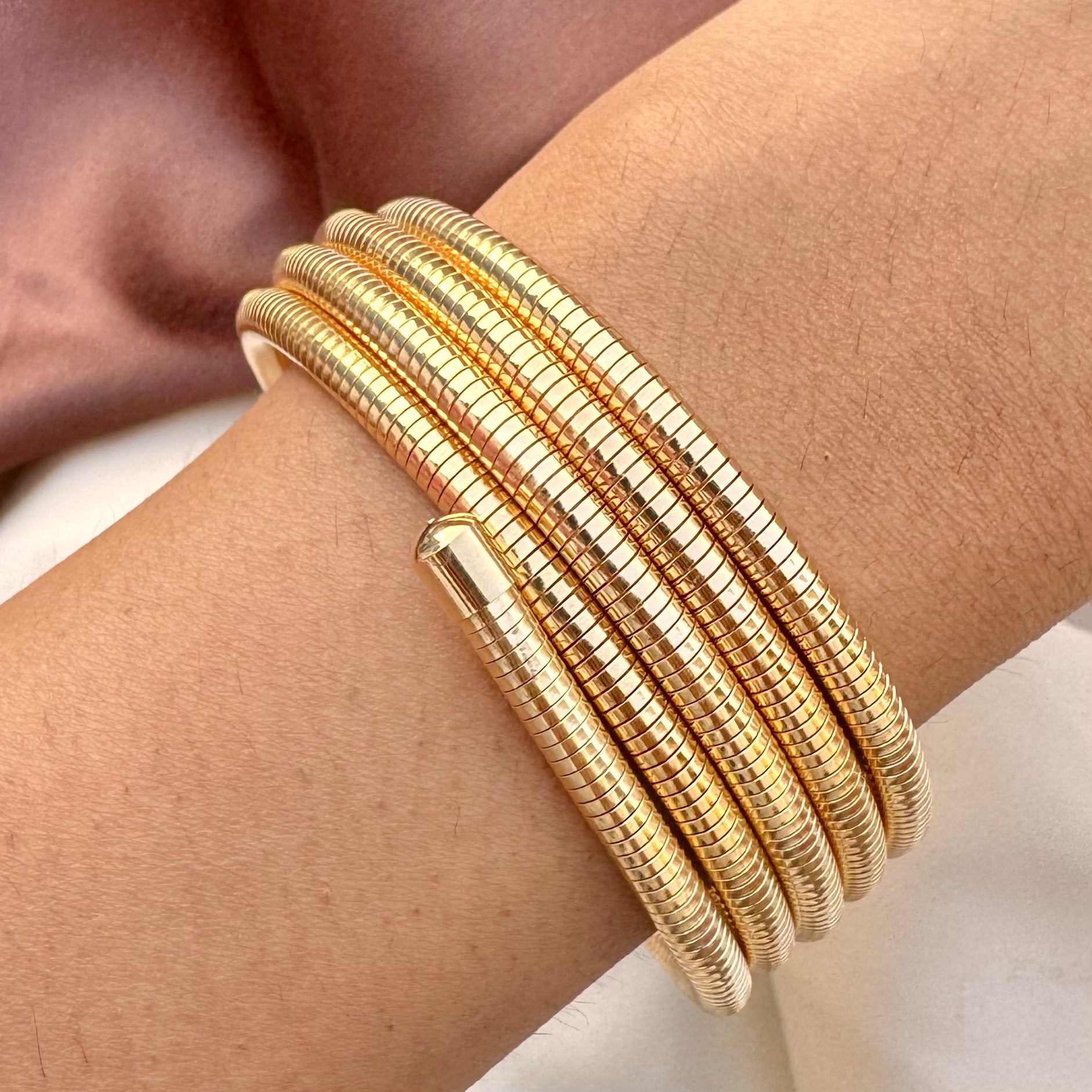 TFC Spiral Gold Plated Bracelet Bangle
