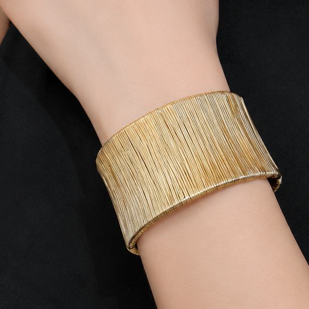 TFC Adjustable Aurora Wire Gold Plated Cuff Bracelet
