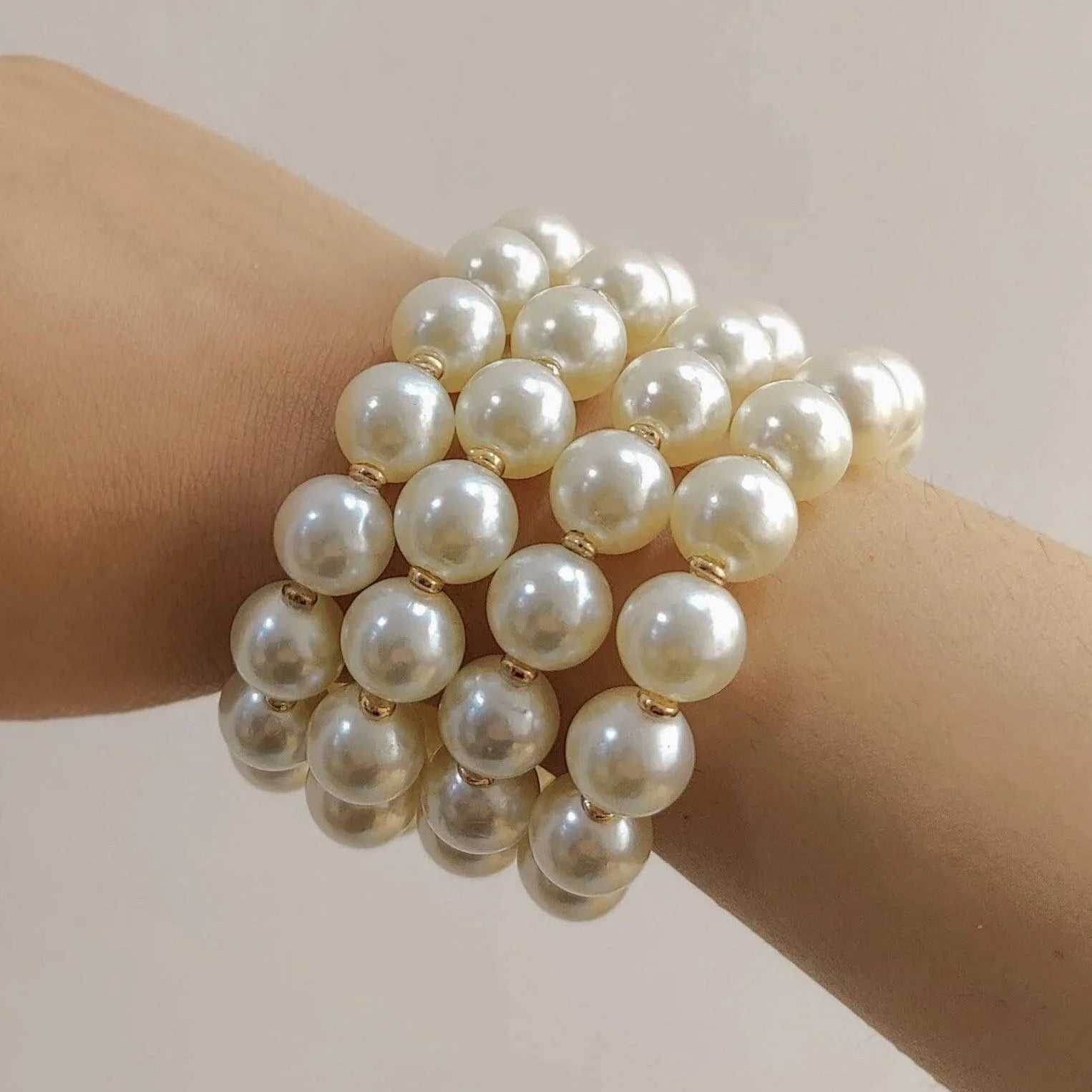 TFC Moonlit Pearl Stacked Bracelet (Set of 4)
