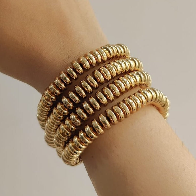 TFC Rings of Gold Plated Stacked Bracelet (Set of 4)