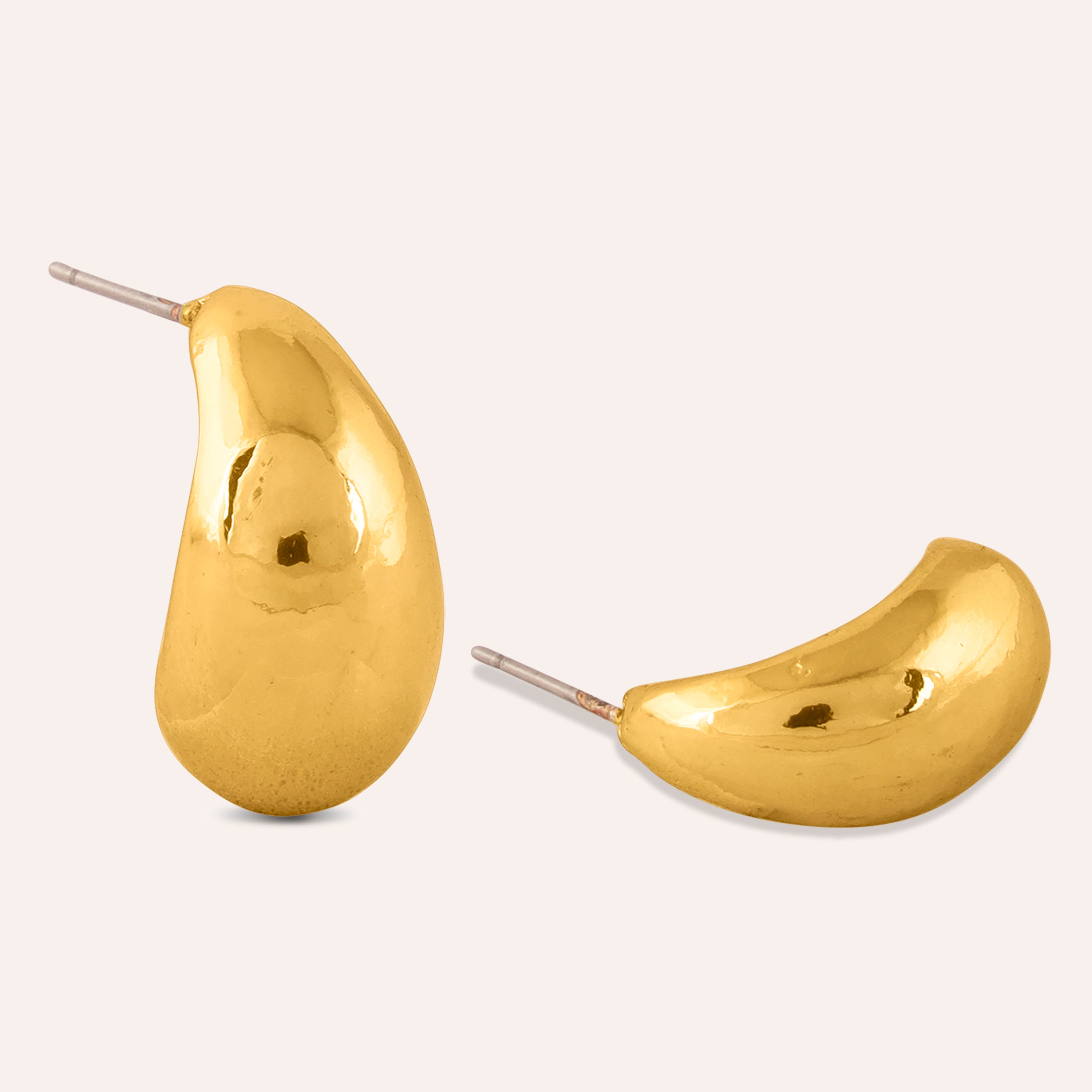 TFC Pompom Huggie Gold Plated Stud Earrings