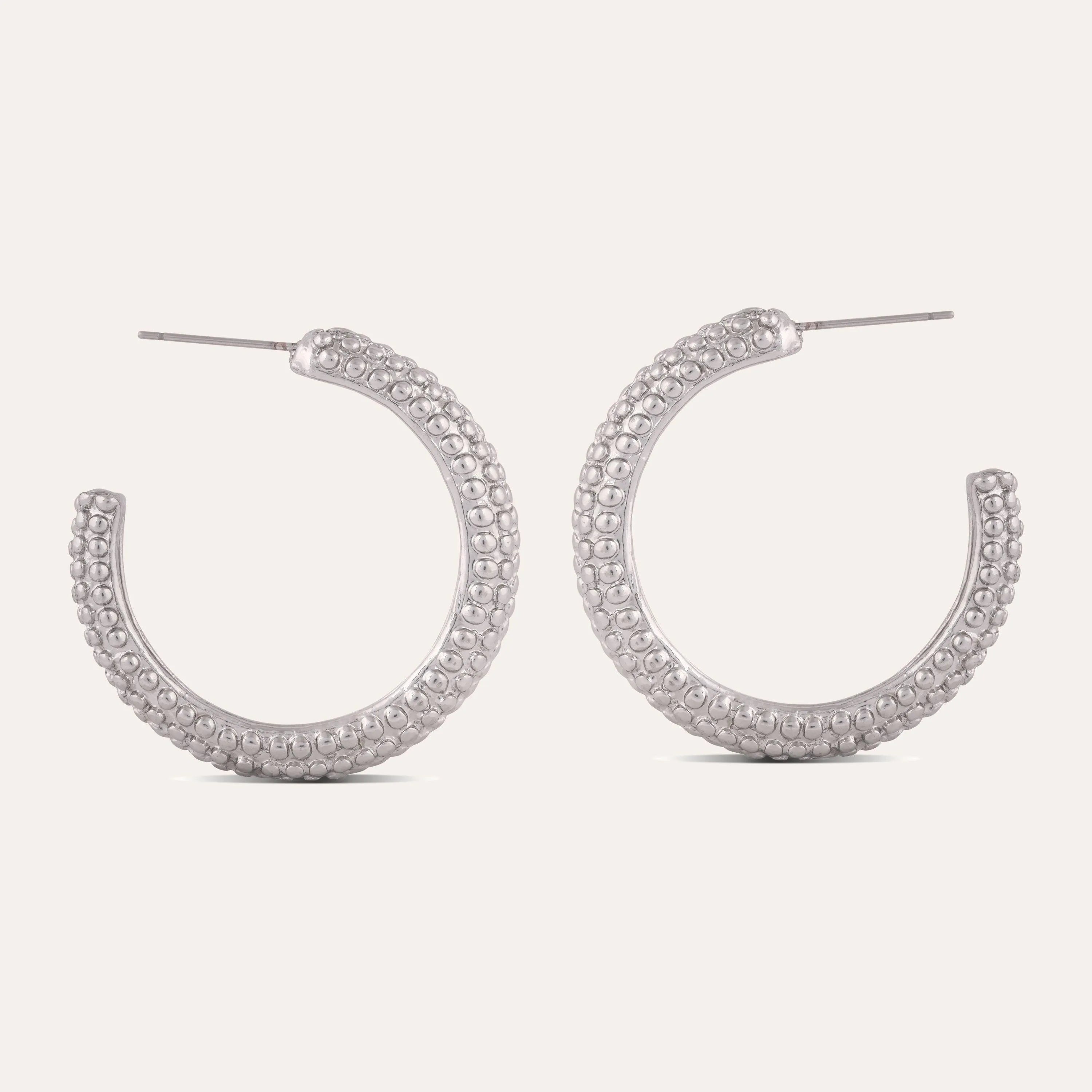 TFC Poppet Silver Plated Hoops Earrings