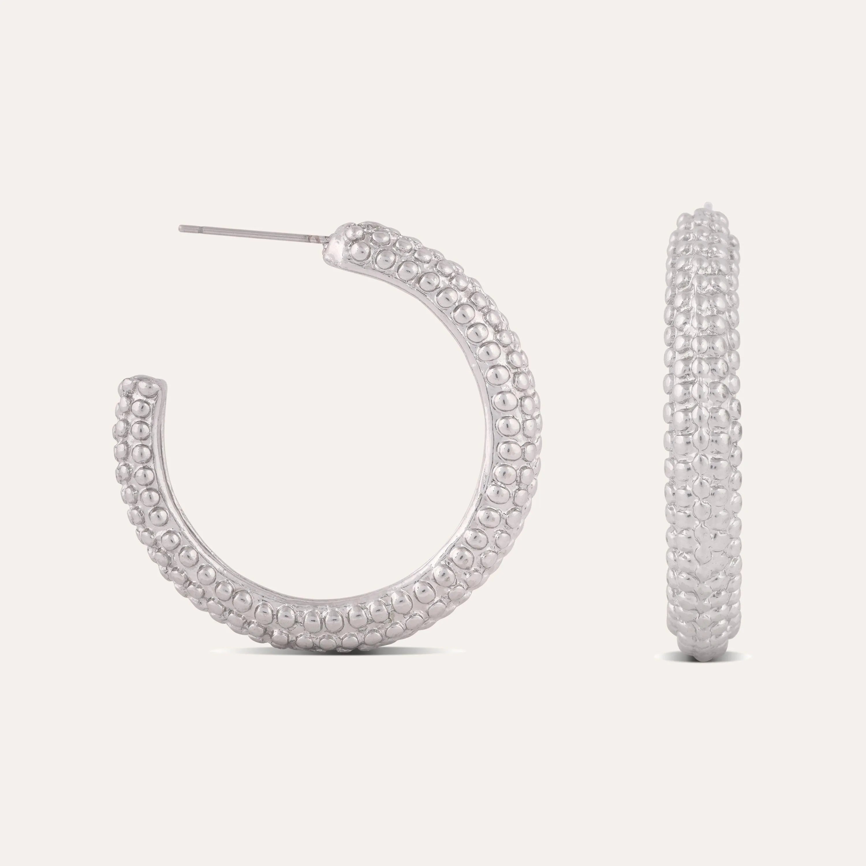 TFC Poppet Silver Plated Hoops Earrings