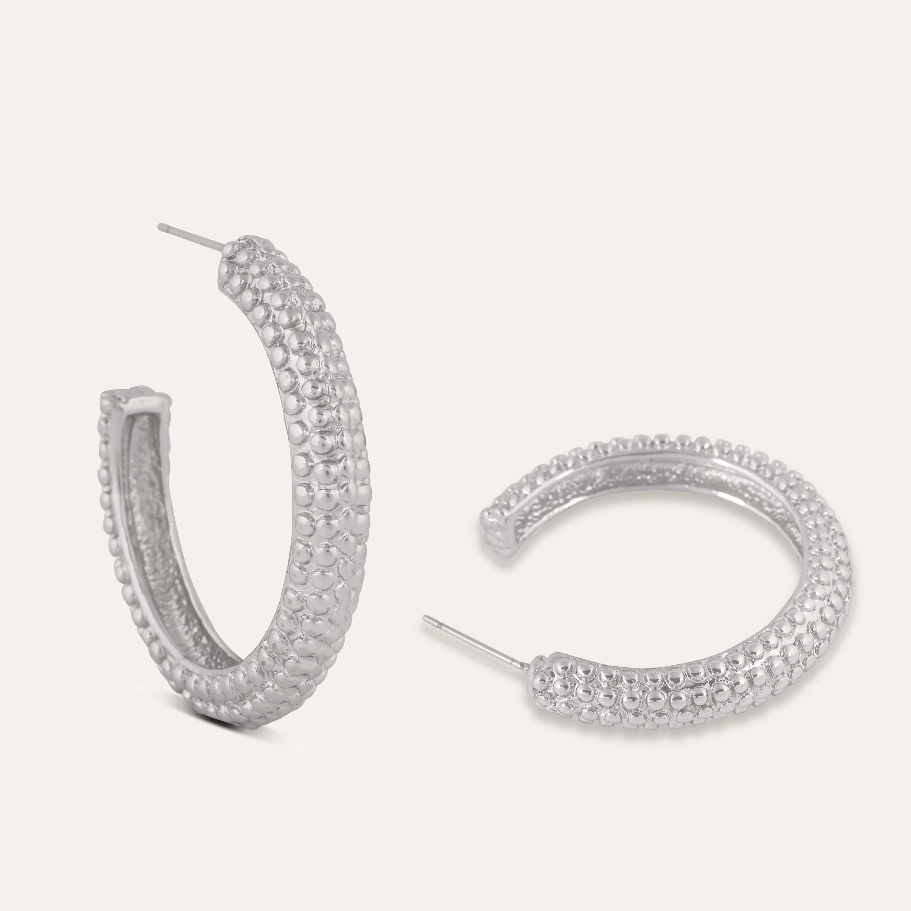 TFC Poppet Silver Plated Hoops Earrings