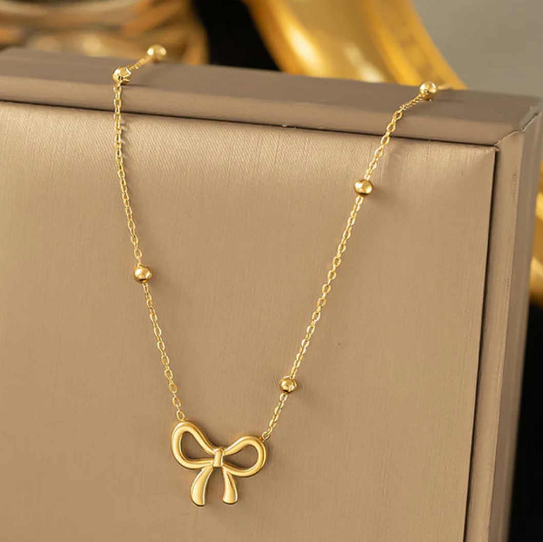 TFC New Bow Gold Plated Necklace