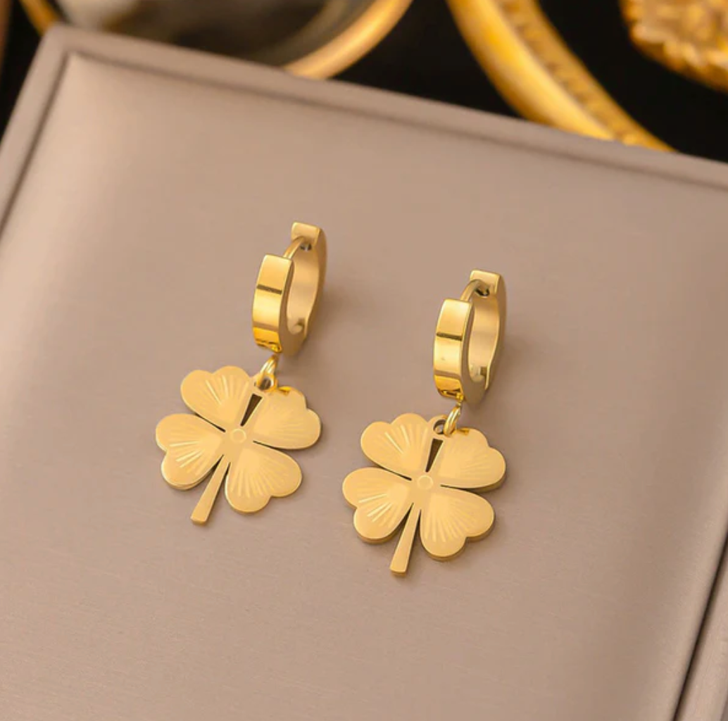 TFC Heart Flower Gold Plated Dangler Earrings