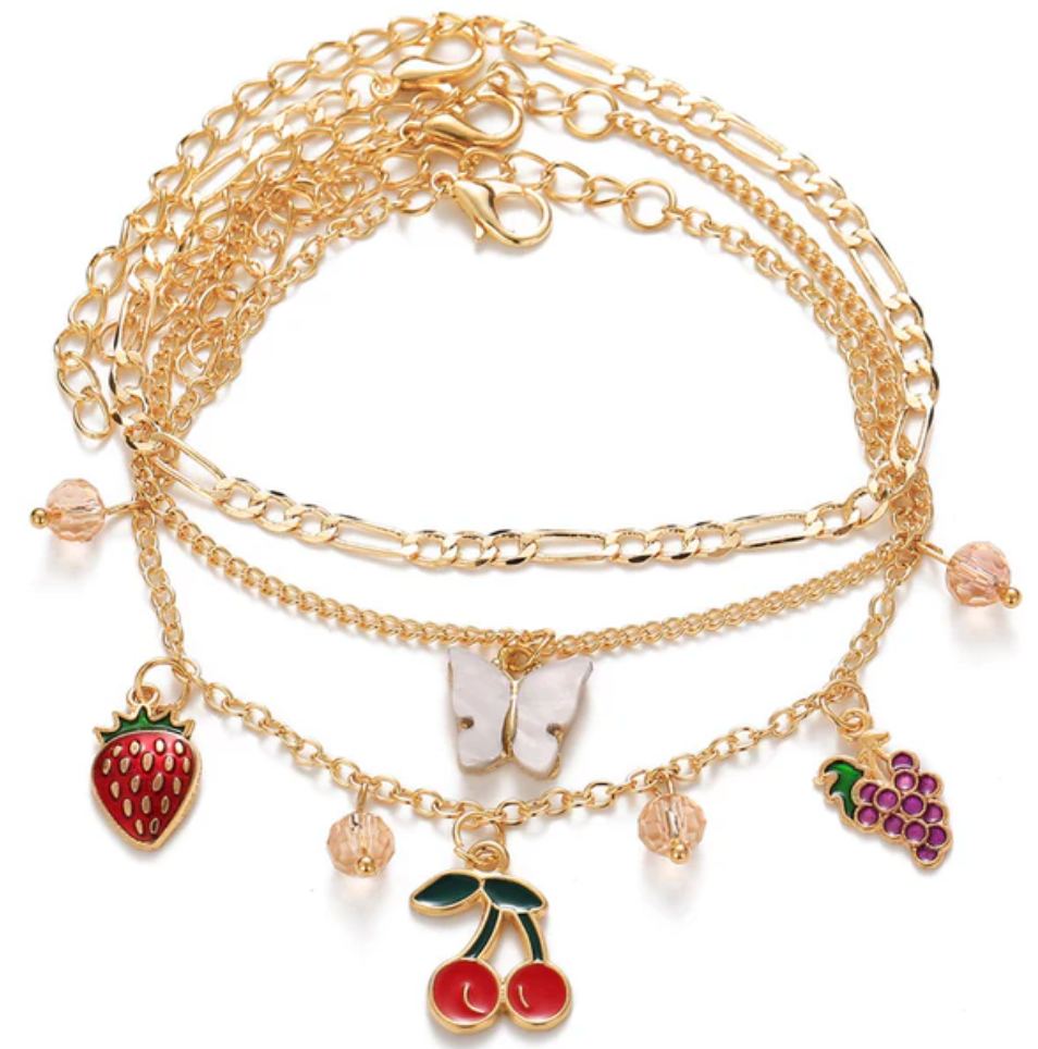 TFC Butter Cherry Gold Plated Bracelet Cum Anklet