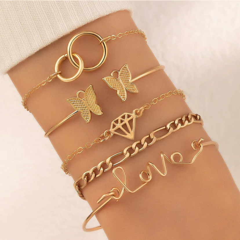 TFC Love Bunch Gold Plated Bracelet (set of 5)