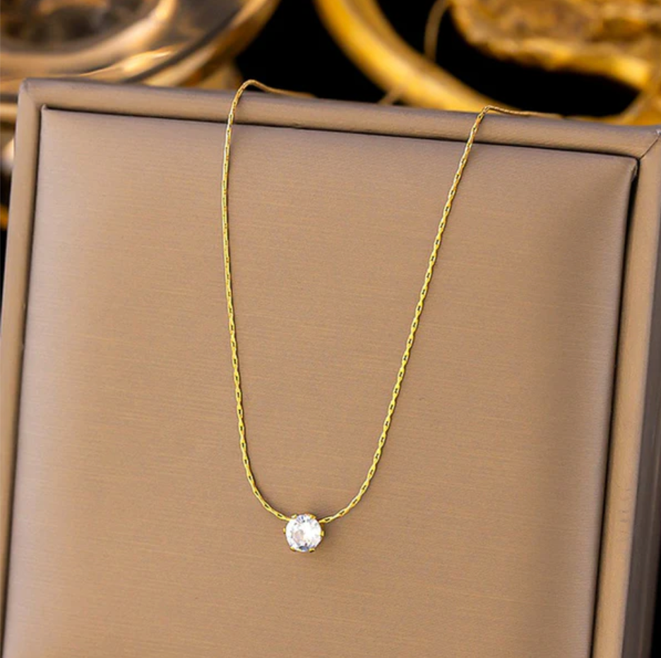 TFC Mono Stud Gold Plated Necklace