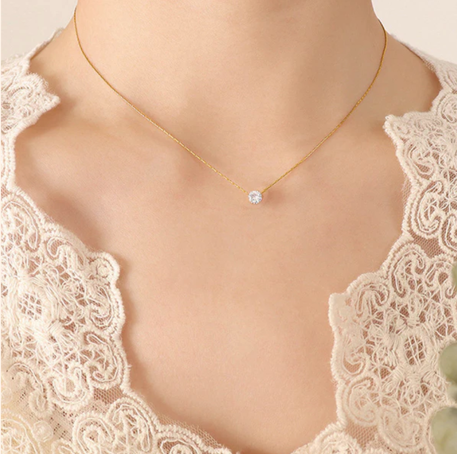 TFC Mono Stud Gold Plated Necklace