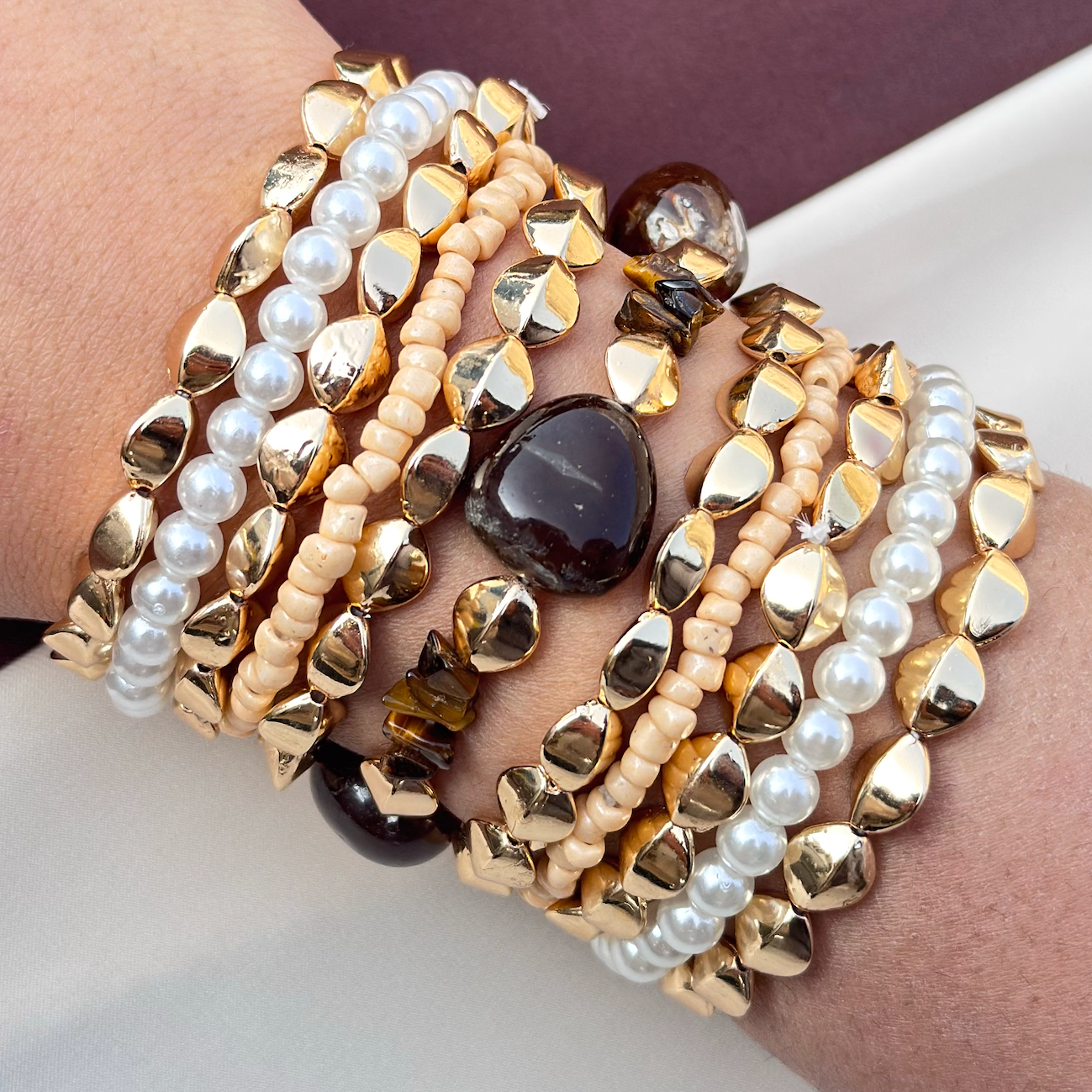 TFC Topazzzzzz Glow Gold Plated Bracelet (set of 11)