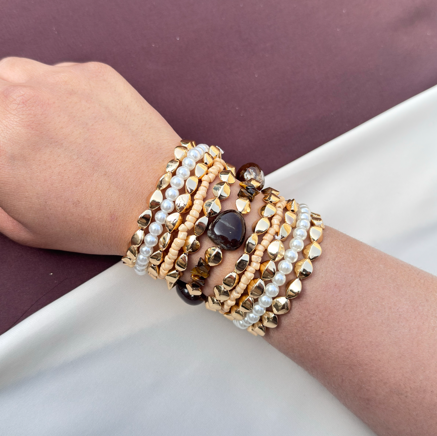 TFC Topazzzzzz Glow Gold Plated Bracelet (set of 11)