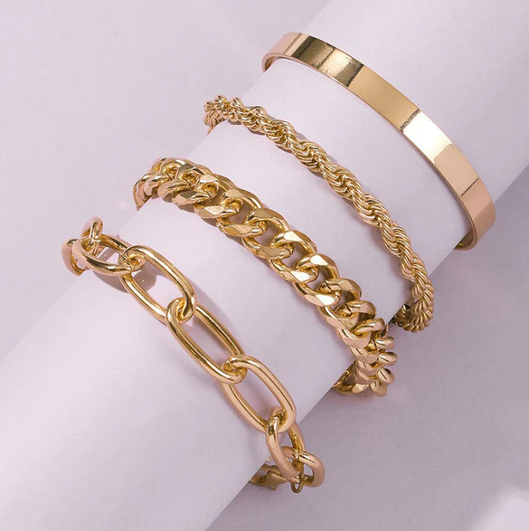 TFC Radiance Stack Gold Plated Bracelet (Set of 4 )