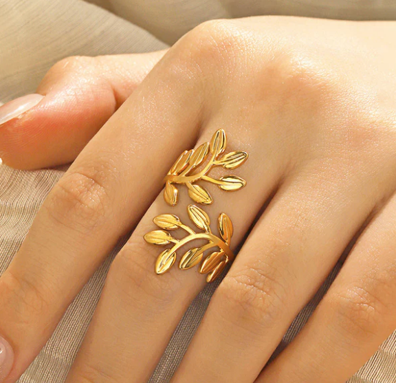 TFC Mini Two Leaf Gold plated Ring