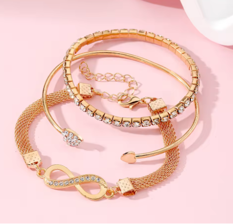 TFC Infinity Stone Gold Plated Bracelet (Set of 3)