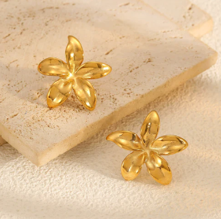 TFC Patel flower Gold Plated Stud Earrings