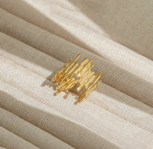 TFC Molten Gold Plated Adjustable Ring