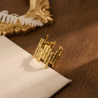 TFC Molten Gold Plated Adjustable Ring