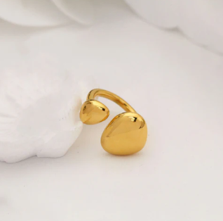 TFC Aura Melt Gold Plated Adjustable Ring