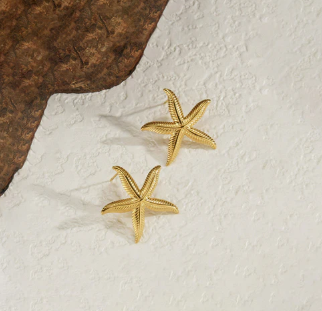 TFC Sea Spark Gold Plated Stud Earrings