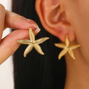 TFC Sea Spark Gold Plated Stud Earrings