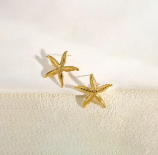 TFC Sea Spark Gold Plated Stud Earrings