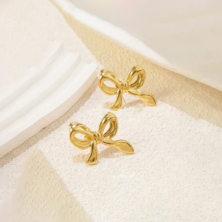 TFC Bow Belle Plated Stud Earrings