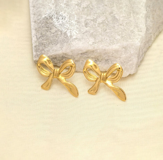 TFC Bow Belle Plated Stud Earrings