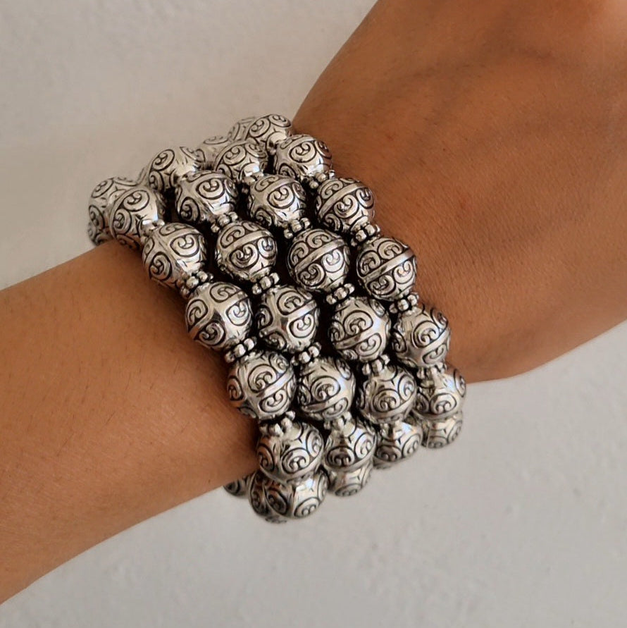 TFC Ember Glow Oxidised Silver Plated Bracelet (Set of 4)