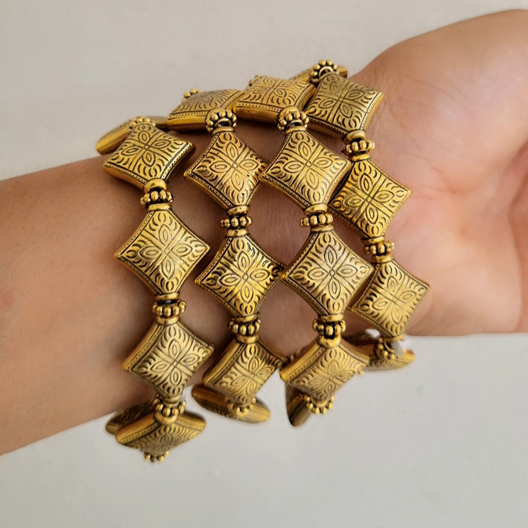 TFC Moonlit Oxidised Gold Plated Bracelet (set of 4)