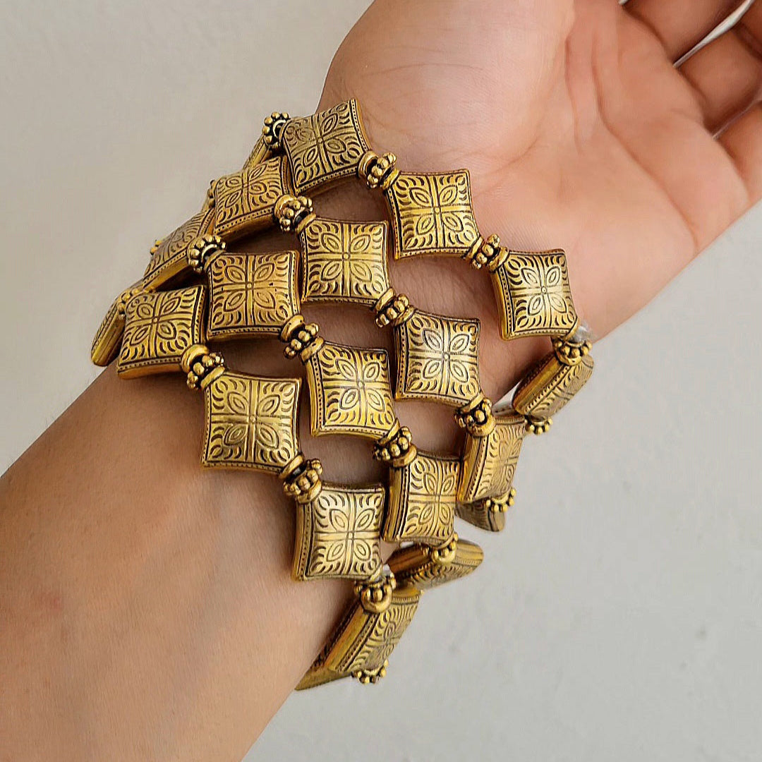 TFC Moonlit Oxidised Gold Plated Bracelet (set of 4)